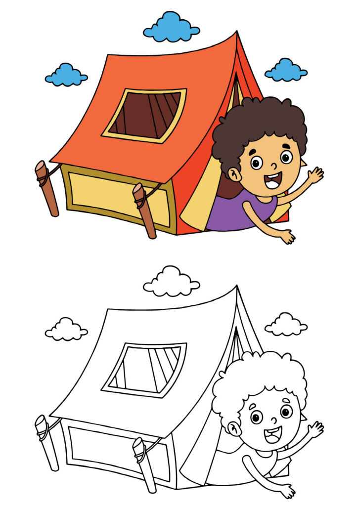 Camping Coloring Page