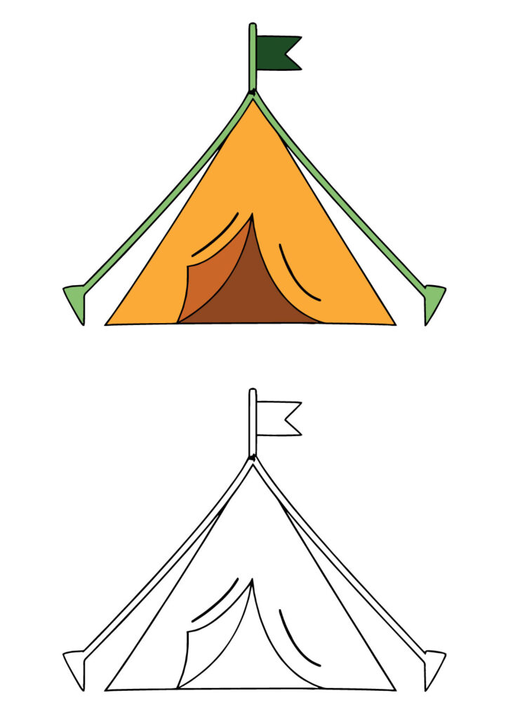 Camping Coloring Page