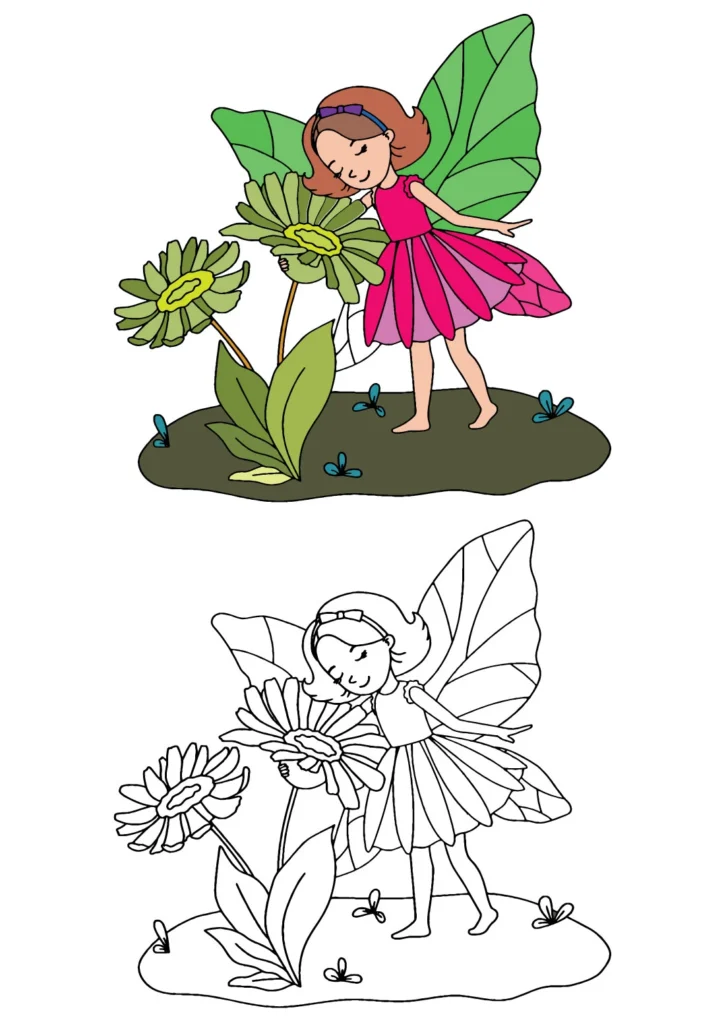 Dianthe Encounter with Nature Fairy Coloring Page