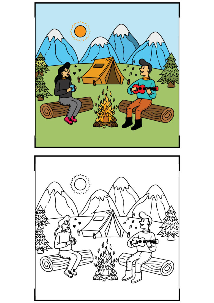 Camping Coloring Page