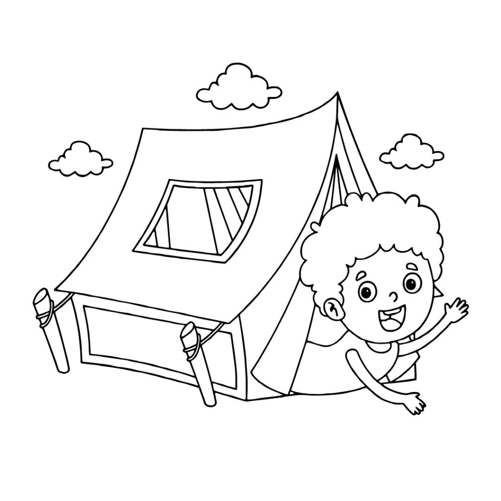 Camping Coloring Page