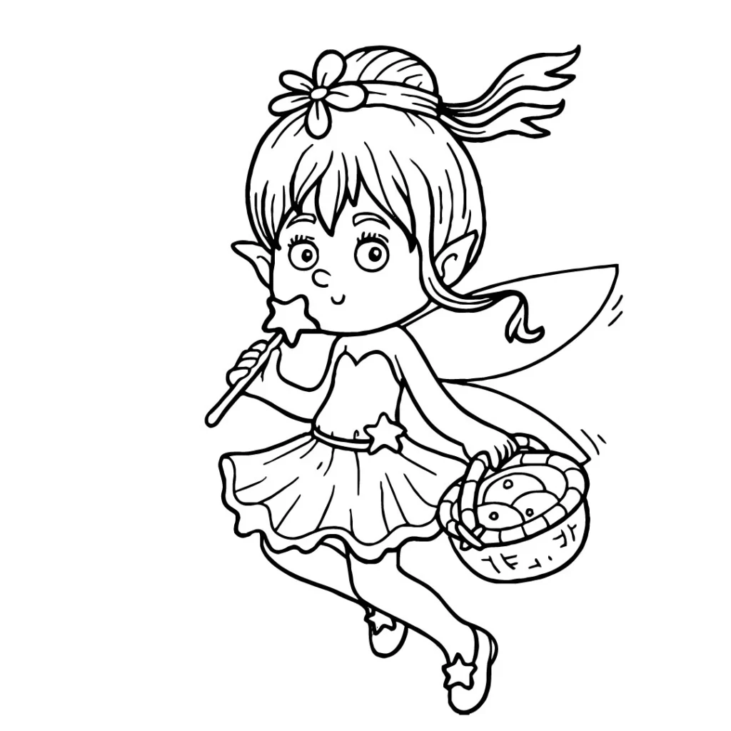 Brucie in Flight Fairy Coloring Page