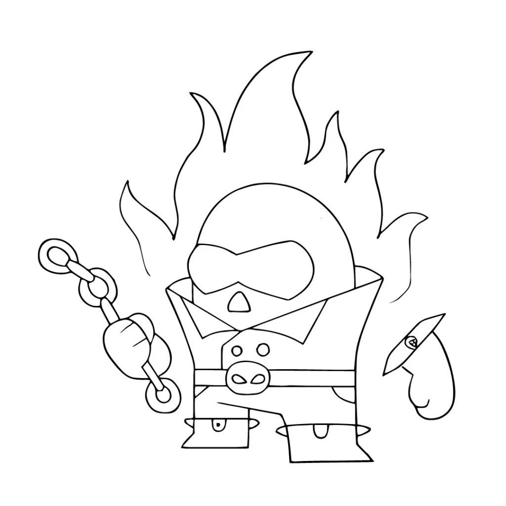 Ghost Rider Among Us Character Coloring Page