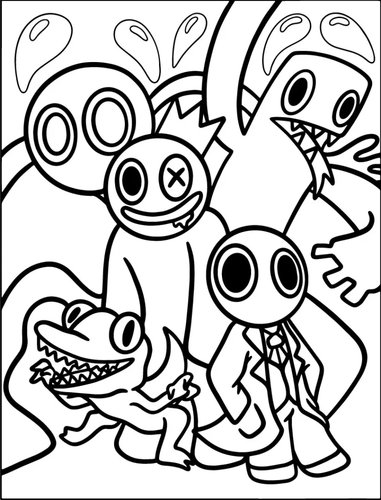 Vibrant Adventures Rainbow Friends Coloring Pages