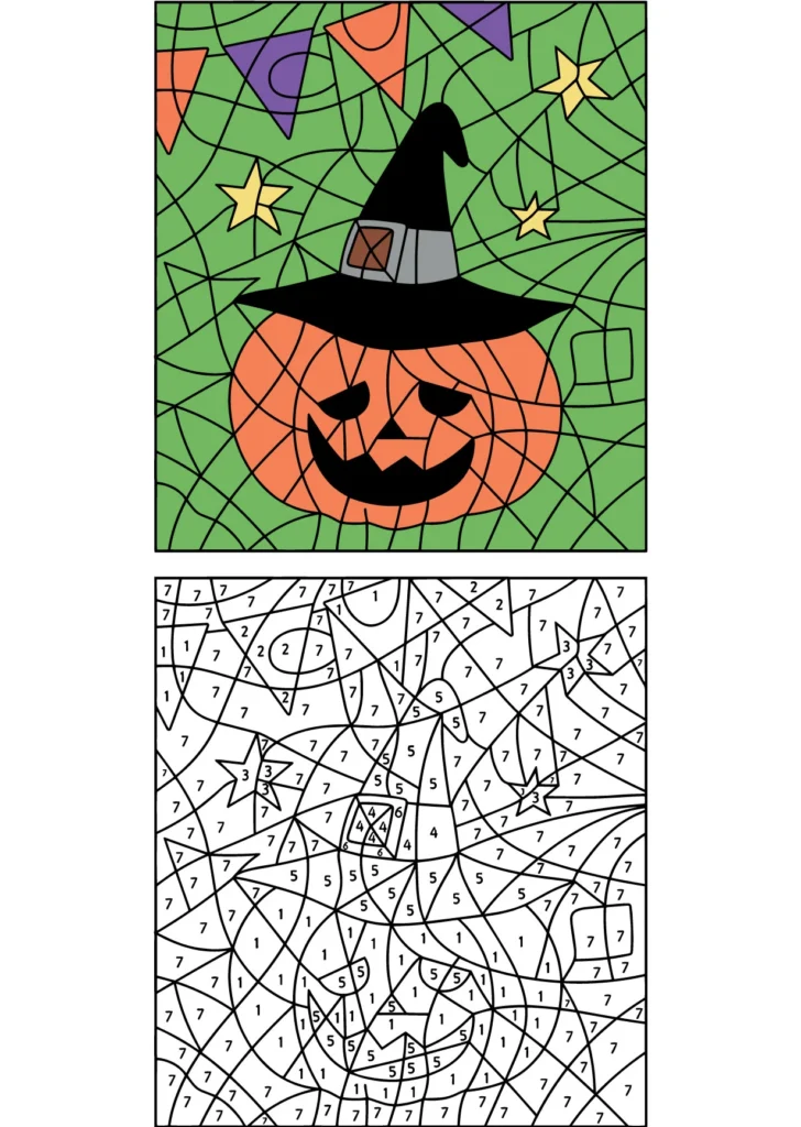 Halloween Color by Number Page