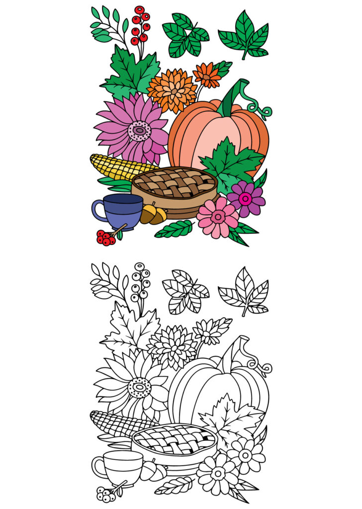 Autumn Harvest November Coloring Page