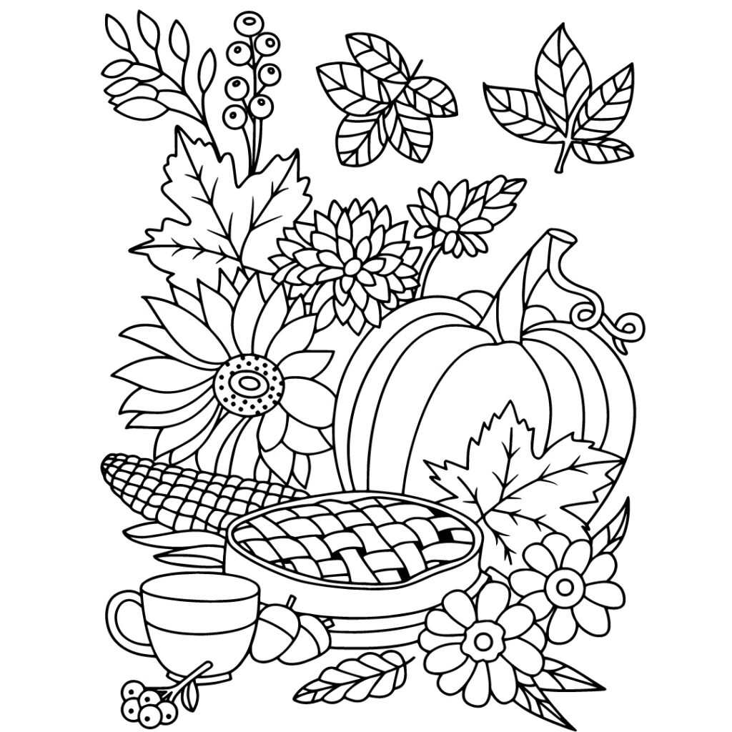 Autumn Harvest November Coloring Page