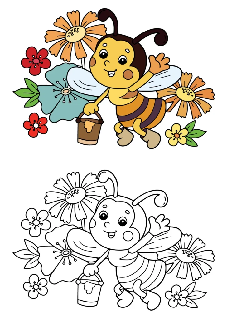 Busy Bee in Bloom Coloring page.