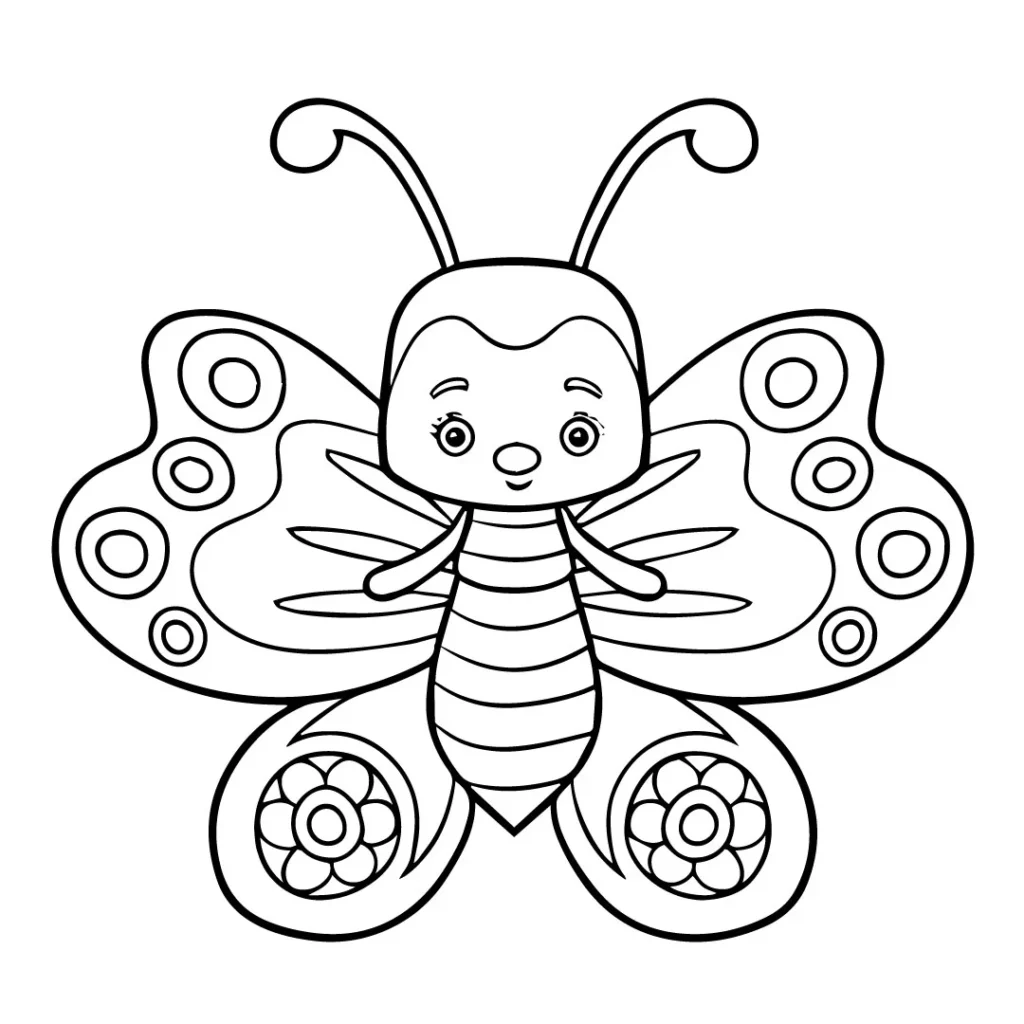 Cute Butterfly Coloring Page