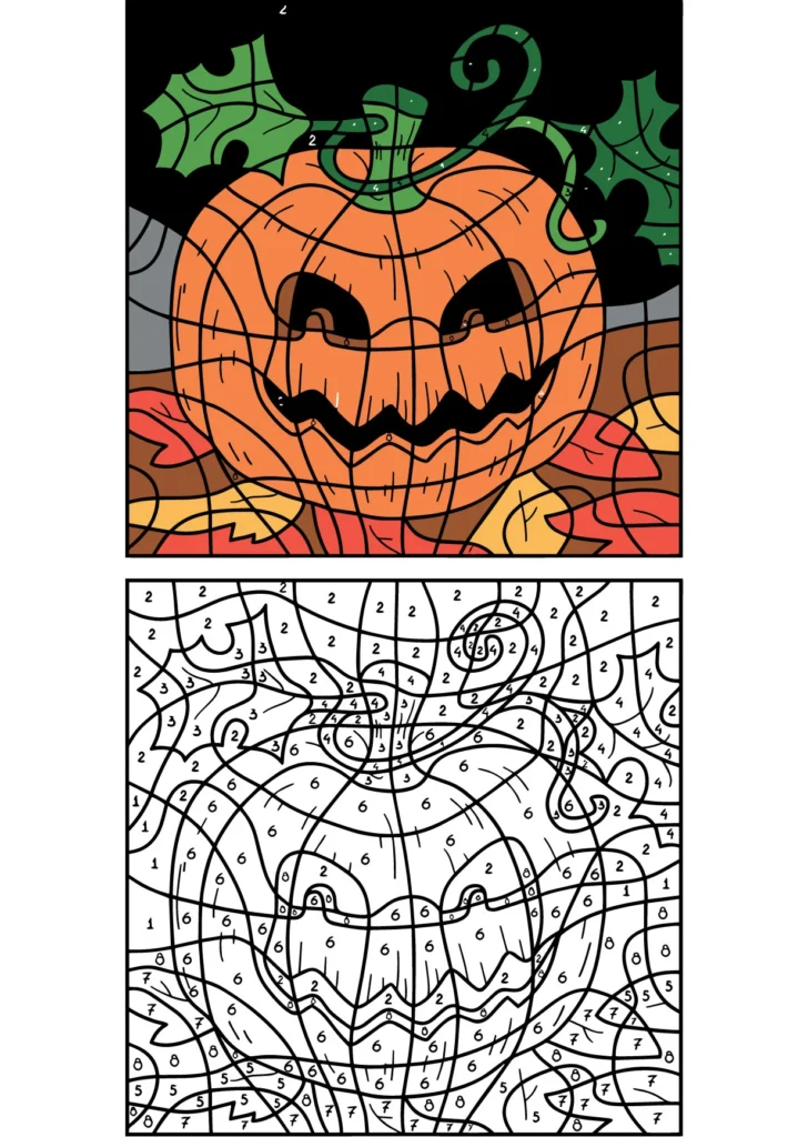 Halloween Color by Number Page