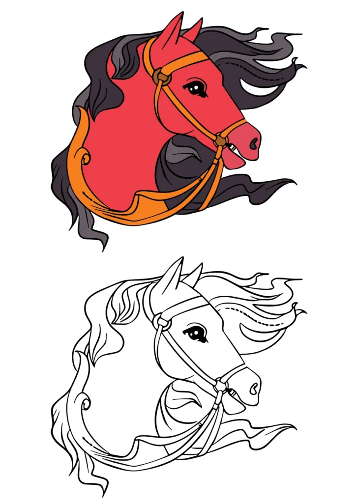 Horse Head Coloring Page