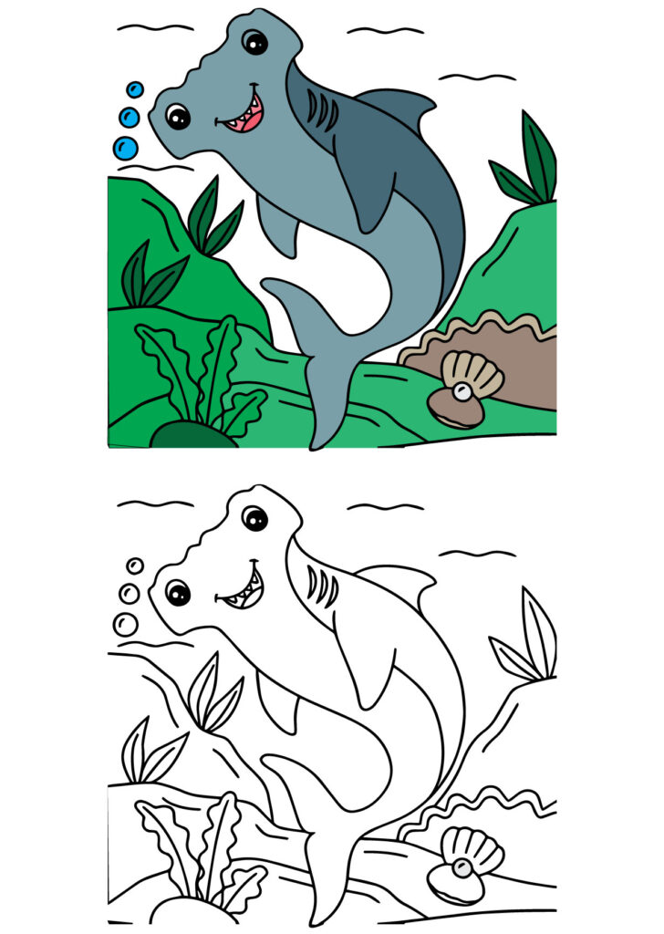 Hammerhead Shark Coloring Page