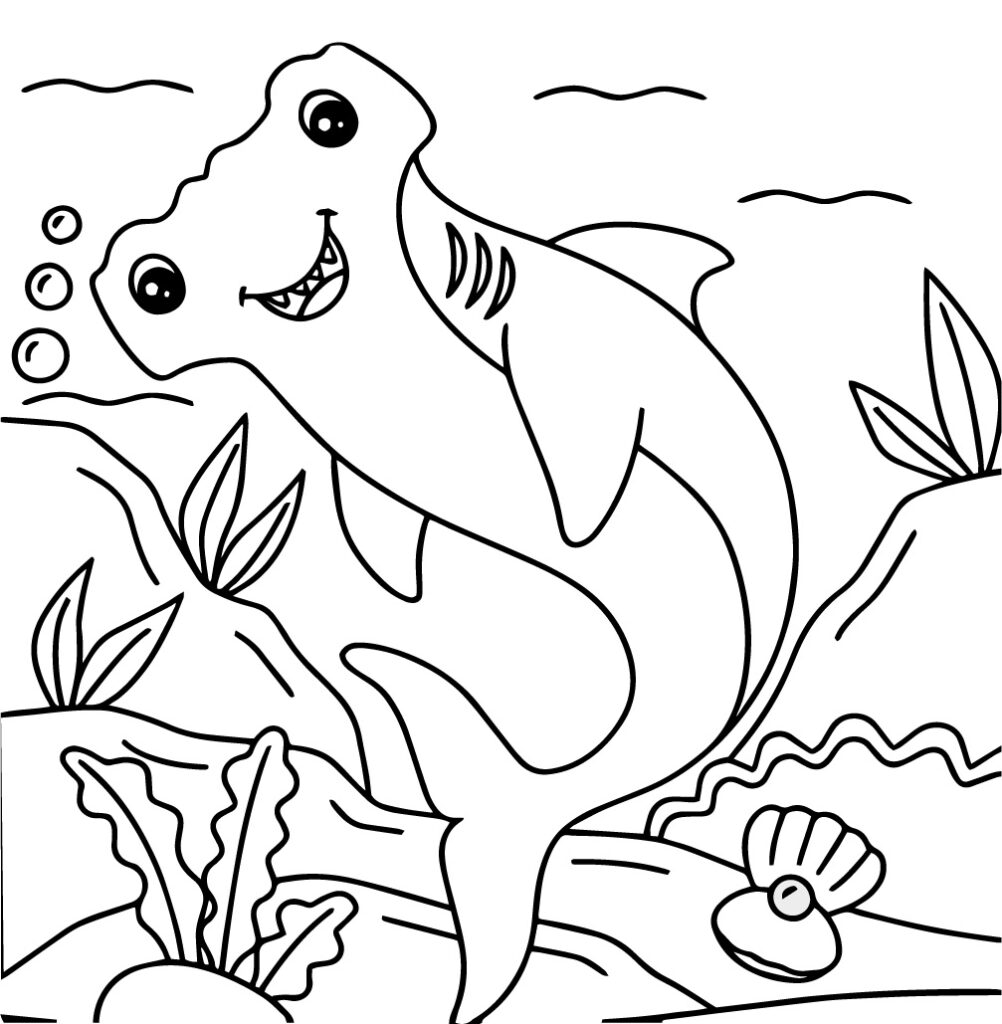 Hammerhead Shark Coloring Page