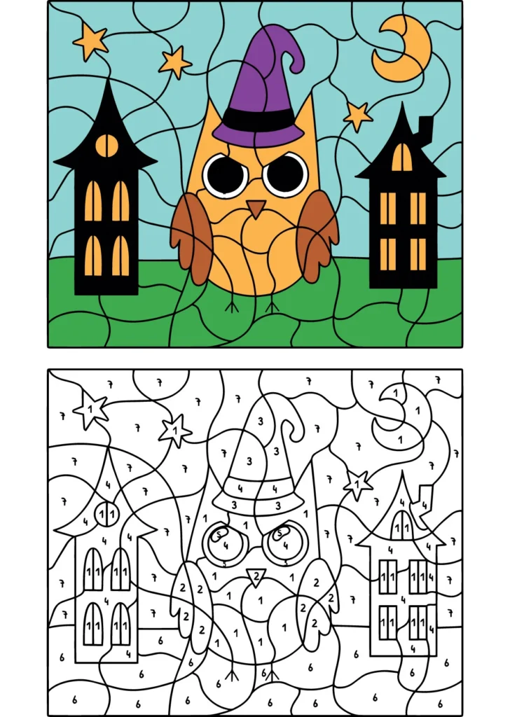 Halloween Color by Number Page