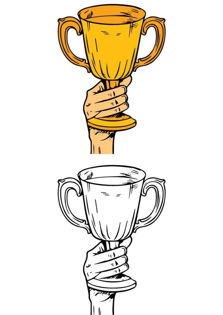 A Victory Hand Trophy