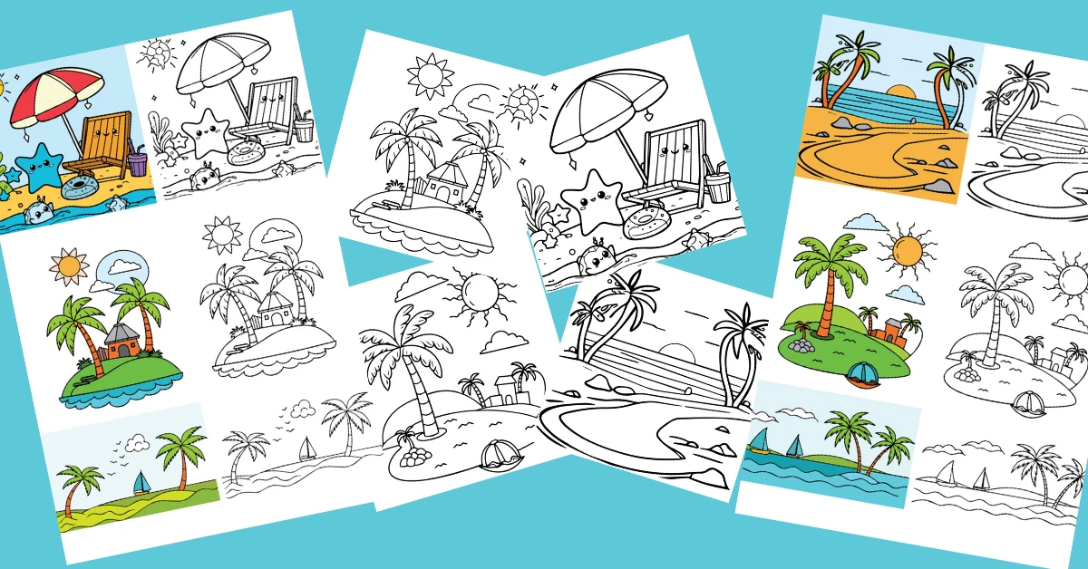 Beach Coloring Pages