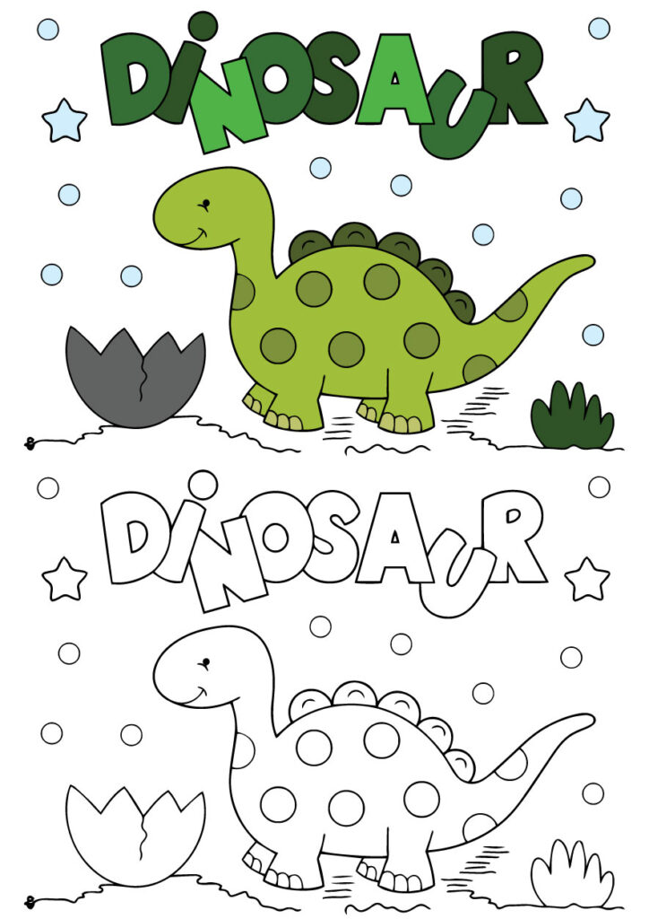 Dino Life Coloring Page.