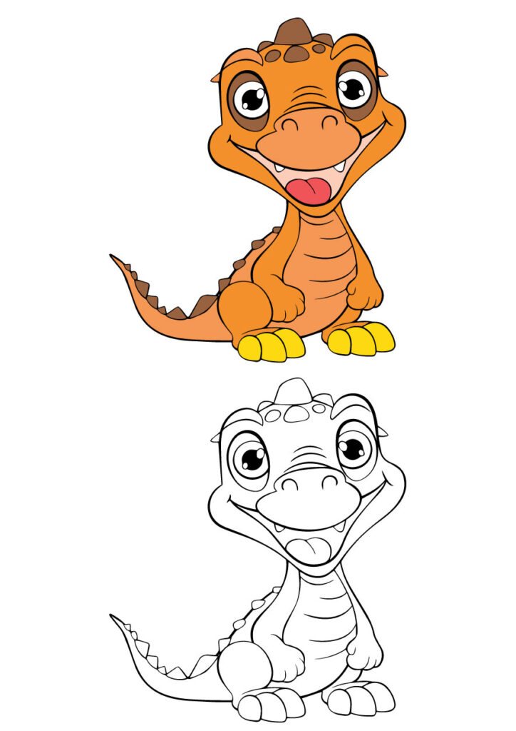 Joy Saurus Coloring Page