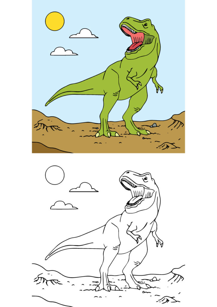 Roaring T-Rex Coloring Page